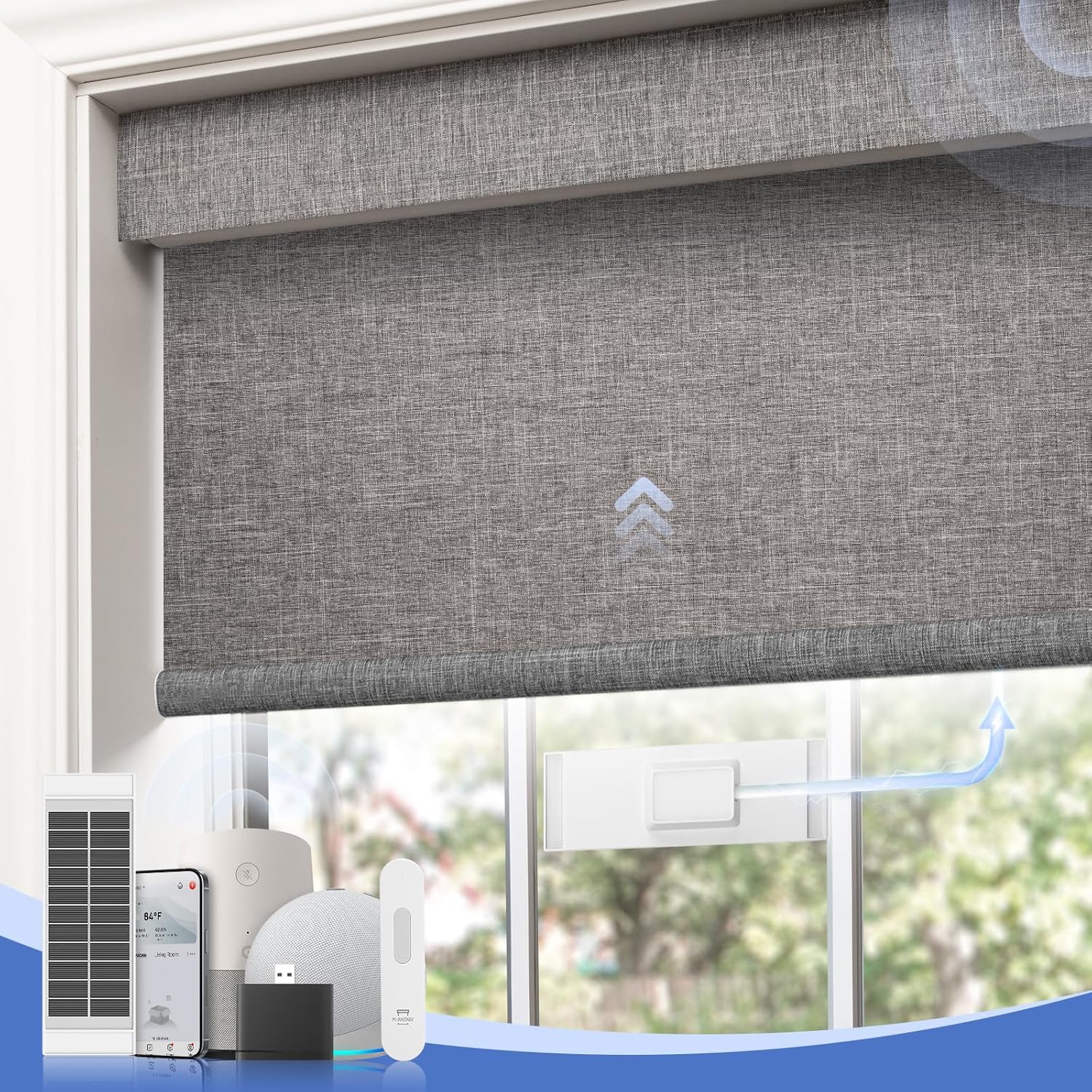 Renewable Energy Systems - Motorized Blinds with Remote, Blackout Automatic