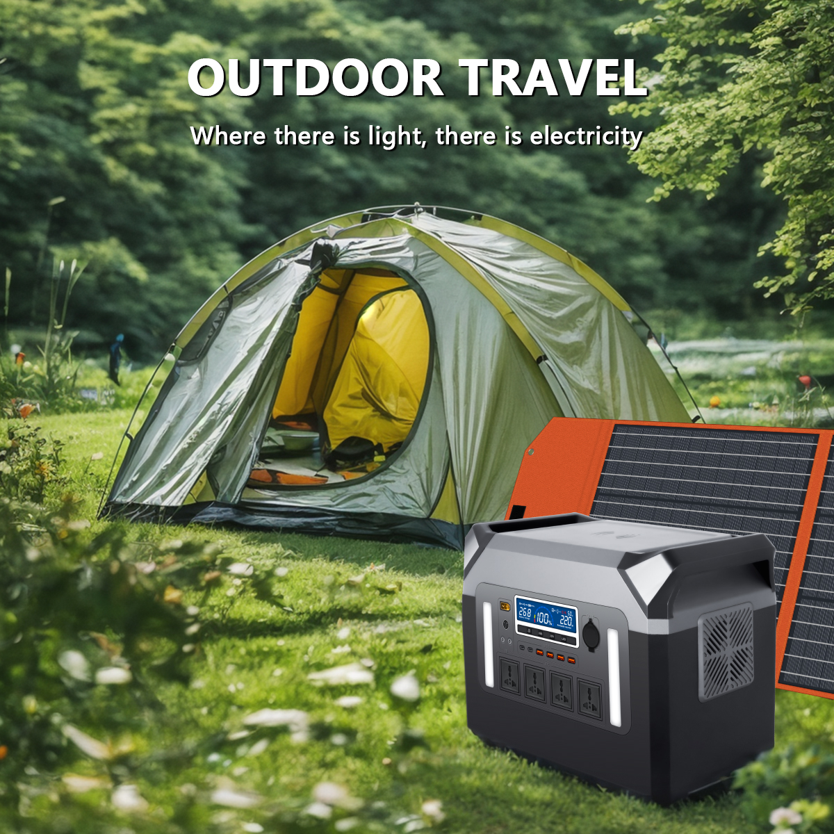 Pure Sine Wave Inverter - 3000W Portable Power Station Solar Generator